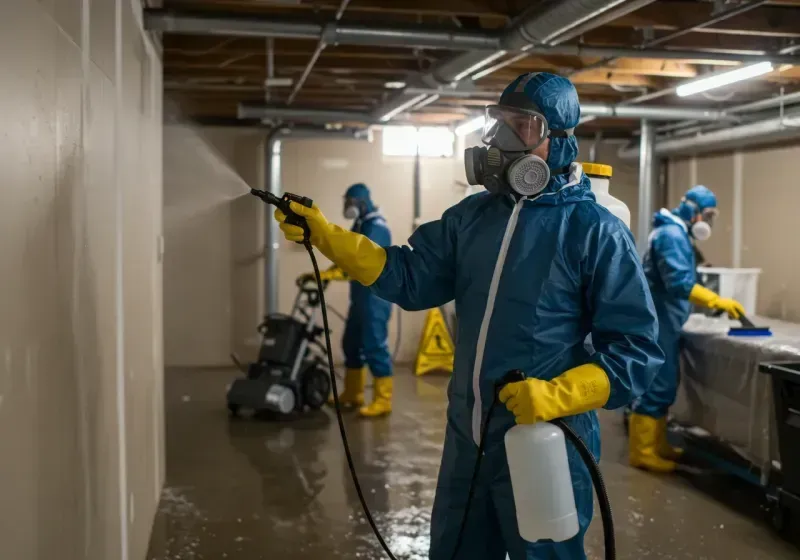 Basement Sanitization and Antimicrobial Treatment process in Tornado, WV