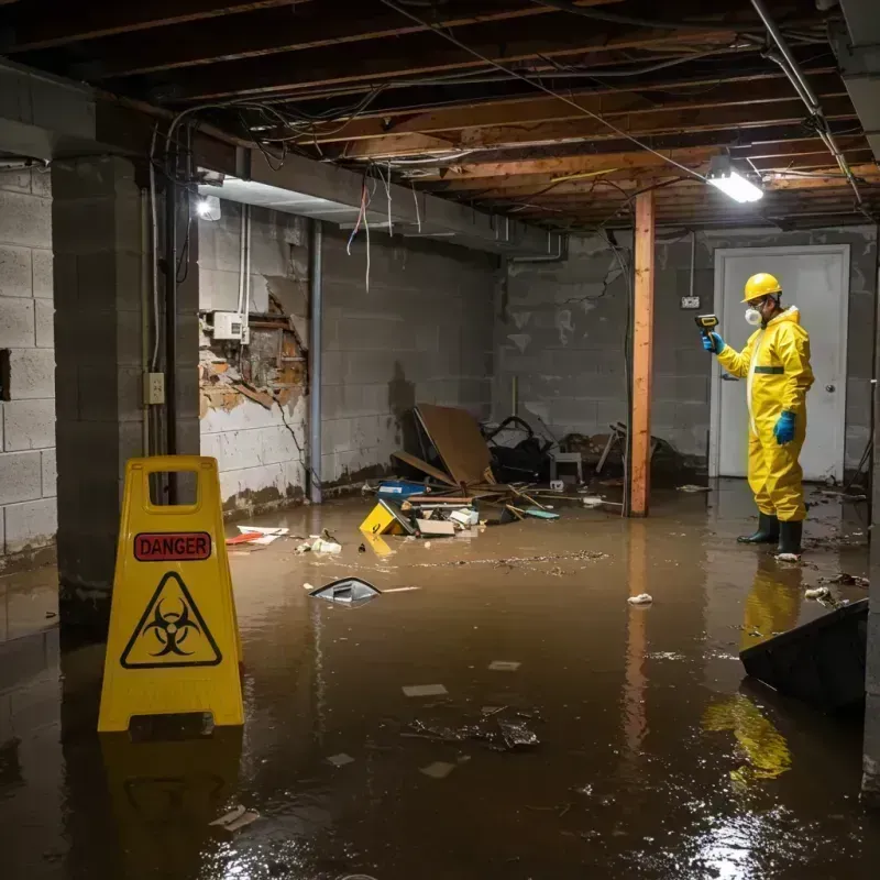 Flooded Basement Electrical Hazard in Tornado, WV Property